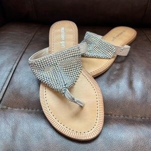 Madden Girl Rhinestone Mesh thong sandals